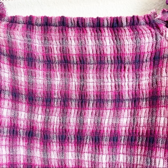 Free People Cherry Bomb Plaid Top Balloon Sleeve - Picture 9 of 10